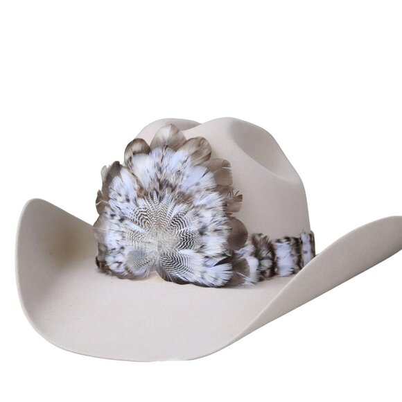 Feather Hat Band Adjustable Western Boho Chic Handmade Accessory Unisex main image 4